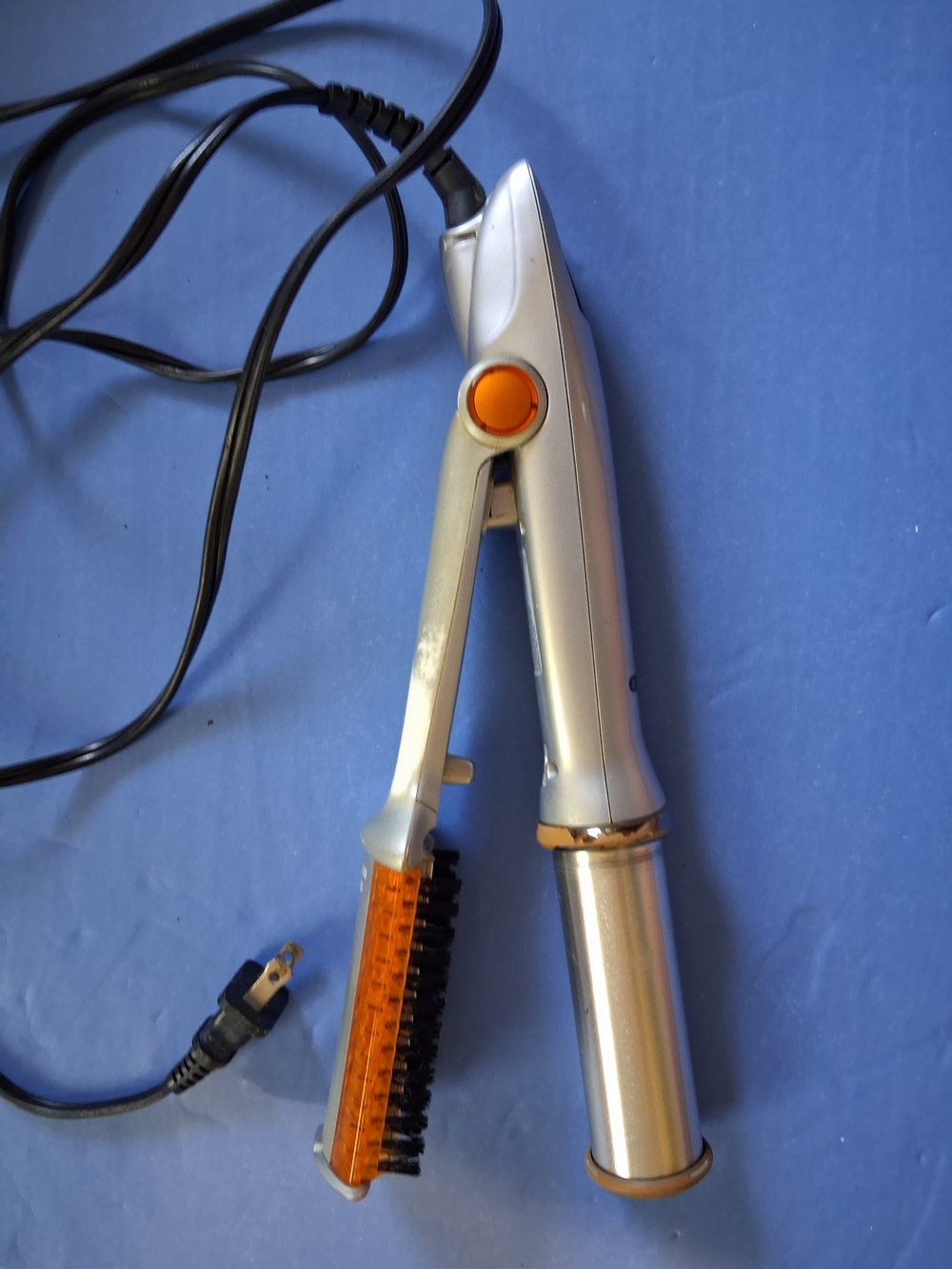 Silver and Orange 2-in-1 Hair Styling Iron - Unbranded
